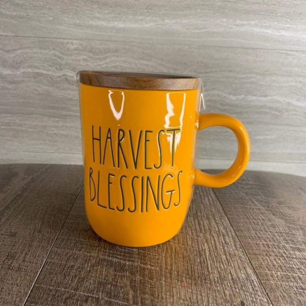 Rae Dunn Harvest Blessings Double Sided Topper Mug - Picture 1 of 6